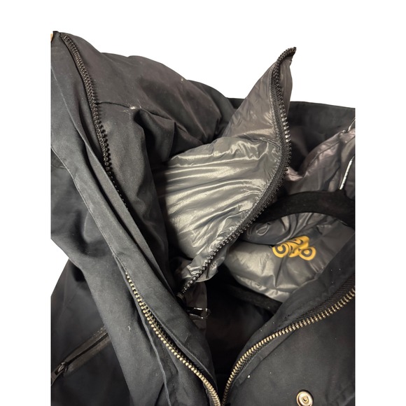 Helstons Black Heavyweight Parka Motorcycle Jacket with Faux Fur Trim Hood - Picture 9 of 13